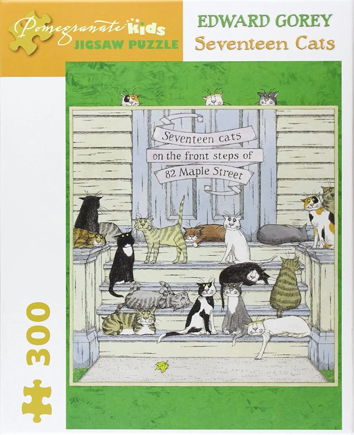 Edward Gorey Seventeen Cats 300-Piece Jigsaw Puzzle — Big Blue